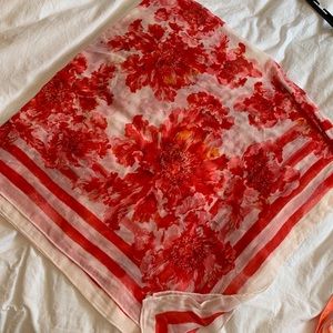 Red and white floral scarf from Lands End